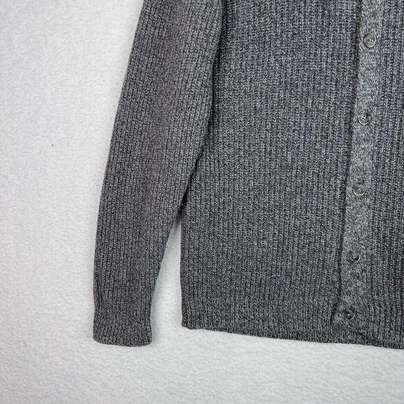 GANT Fisherman Cardigan Men 2XL Gray Lambswool Shawl Collar Grandpa Knit Sweater - Picture 5 of 15
